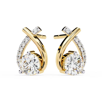 Buy Wishbone Diamond Stud Earring from Ivana Jewels Best lab grown diamond jewellery brand