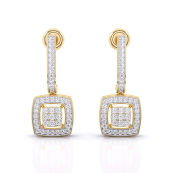 Buy Sleek Drop Diamond Hoop Earring from Ivana Jewels Best lab grown diamond jewellery brand