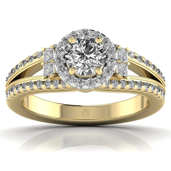Buy Split Solitaire Diamond Engagement Ring from Ivana Jewels Best lab grown diamond jewellery brand