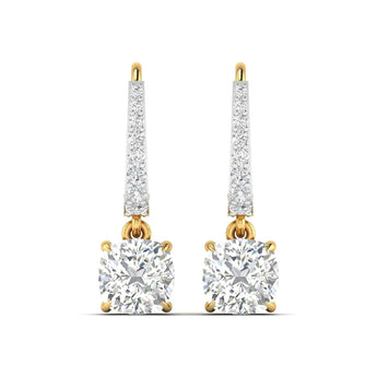 Square Cushion Diamond Dangle Earrings Best lab grown diamond jewellery brand