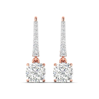 Square Cushion Diamond Dangle Earrings Best lab grown diamond jewellery brand
