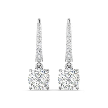 Square Cushion Diamond Dangle Earrings Best lab grown diamond jewellery brand