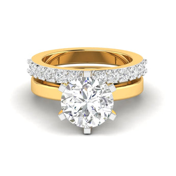 Solitaire Diamond Ring with Pave Band Best lab grown diamond jewellery brand