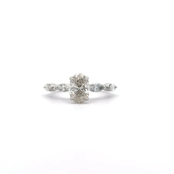 Buy Oval & Marquise Side Diamond Engagement Ring from Ivana Jewels Best lab grown diamond jewellery brand
