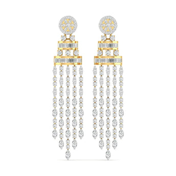 5 Carat Diamond Gold Dangler Earrings Best lab grown diamond jewellery brand