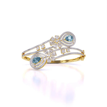 Buy Aqua Colour Stone Diamond Bracelet from Ivana Jewels Best lab grown diamond jewellery brand