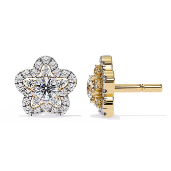 Buy Sparkling Flower Diamond Stud Earring from Ivana Jewels Best lab grown diamond jewellery brand