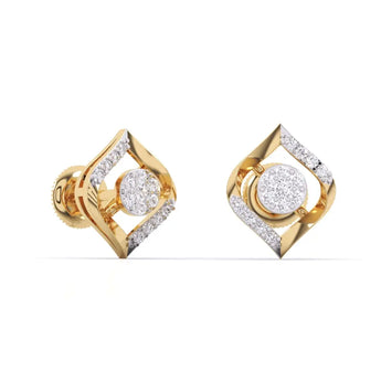 Buy Sparkling Gold Diamond Earring from Ivana Jewels Best lab grown diamond jewellery brand