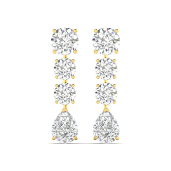 Pear and Round Diamond Earrings Best lab grown diamond jewellery brand