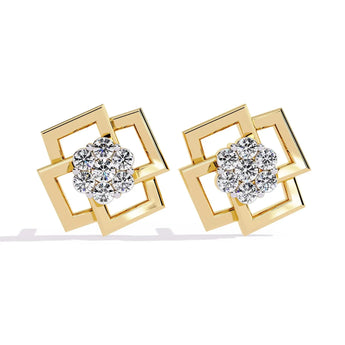 Buy Square Diamond Stud Earring from Ivana Jewels Best lab grown diamond jewellery brand