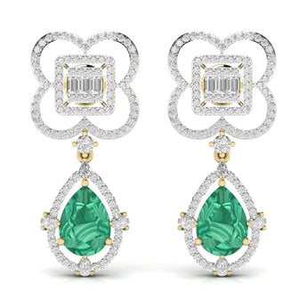 Buy Fancy & Round Shape Diamond Dangler Earring from Ivana Jewels Best lab grown diamond jewellery brand