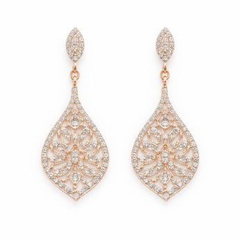 90 Cents Elegant Teardrop Diamond Dangle Earrings