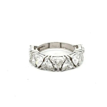 White Gold Pear Shape Diamond Eternity Band Ring with 5.67 Carat