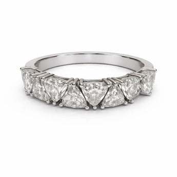 Elegant 4.38 Carat Seven-Stone Trillion Diamond Anniversary Ring