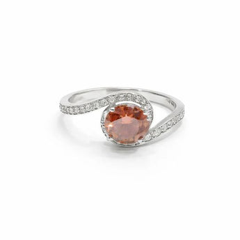 2 Carat Round Diamond Ring with Intricate Swirl Pave Diamond Setting