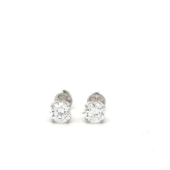Dainty Round Diamond Earrings
