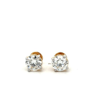 4.0 Carat Timeless Round Cut Diamond Earrings