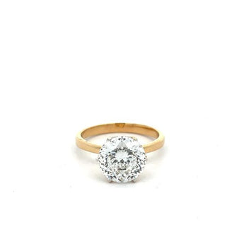 3.080 Carat Round Cut Diamond Solitaire Ring in Yellow Gold
