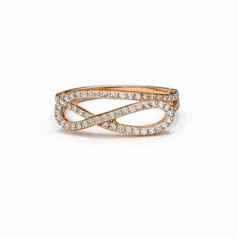 labgrown Diamond Double Loop Infinity Ring in Rose Gold