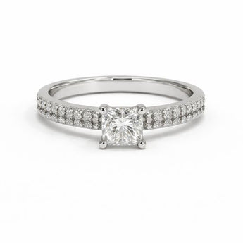 White Gold Diamond Ring Featuring a 1.88 Ct Center Stone