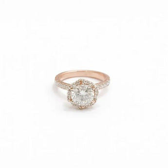 Rose Gold Halo Ring with 2.38 Ct Lab-Grown Diamonds