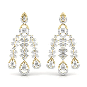 Buy Fancy Baguette Shape Diamond Dangler Earring from Ivana Jewels Best lab grown diamond jewellery brand