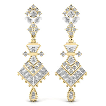 Buy Royal Style Round Cut Diamond Dangler Earring from Ivana Jewels Best lab grown diamond jewellery brand