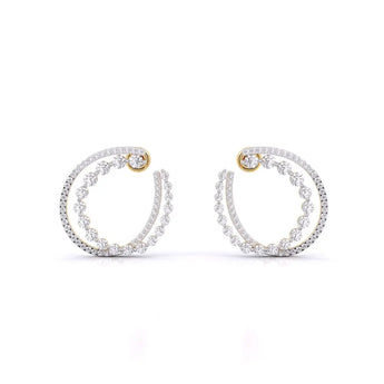 Buy Stylish Zircon Diamond Hoop Earring from Ivana Jewels Best lab grown diamond jewellery brand
