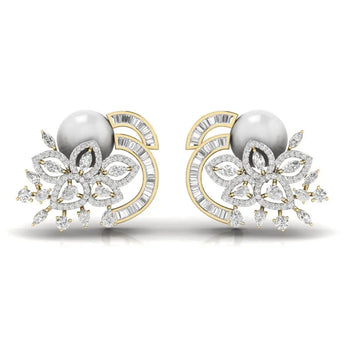 Buy Stylish Party Wear Diamond Hoop Earring from Ivana Jewels Best lab grown diamond jewellery brand