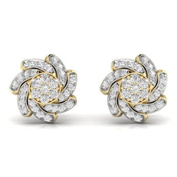 Buy Swirl Design Diamond Stud Earring from Ivana Jewels Best lab grown diamond jewellery brand