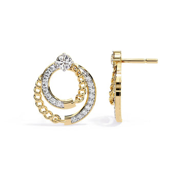 Buy Swirling Circle Diamond Stud Earring from Ivana Jewels Best lab grown diamond jewellery brand