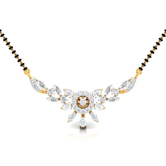 Fancy & Round Diamond Floral Pendant with Central Diamond