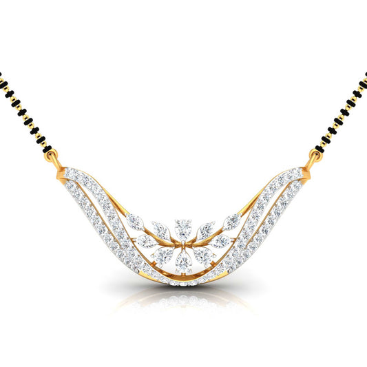 Fancy & Round Diamonds Wave Pendant