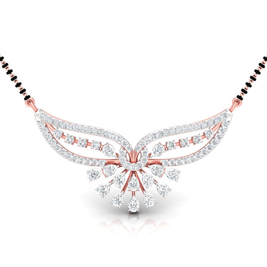 Pear & Round Diamond Fluttering Pendant