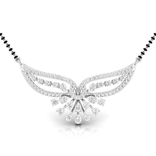 Pear & Round Diamond Fluttering Pendant