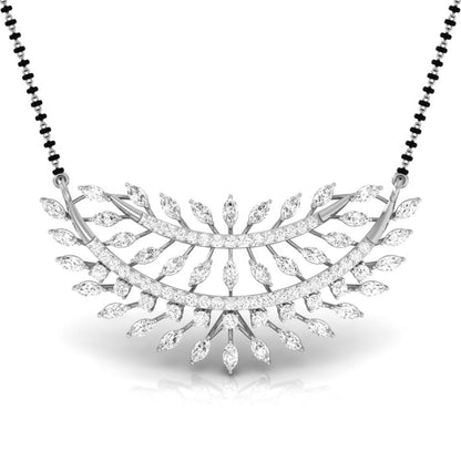 Marquise & Round Diamond Foliage Pendant