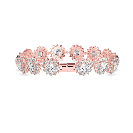 16 Carat Round Diamonds Flower Bracelet