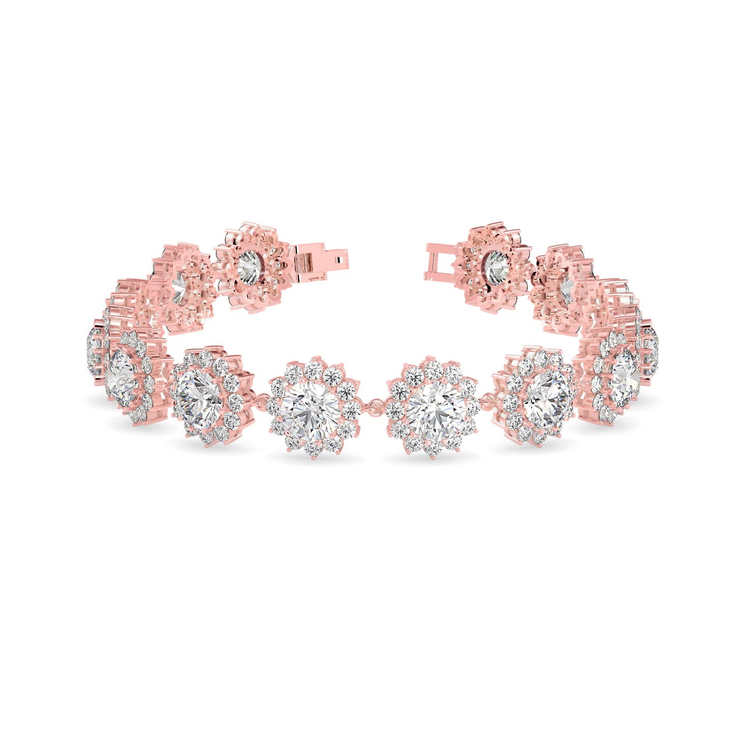 16 Carat Round Diamonds Flower Bracelet