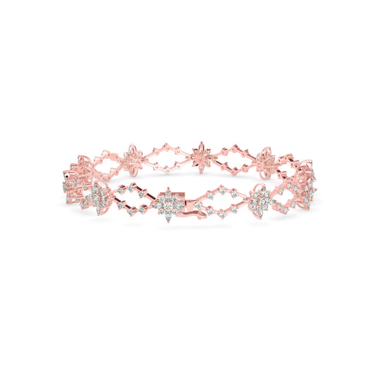 Marquise Shape & Round Cut Diamonds Floral Bracelet