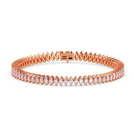 Marquise Shape Diamond Chain Bracelet