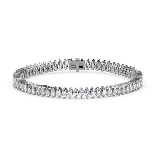 Marquise Shape Diamond Chain Bracelet