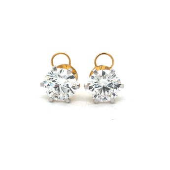 5 Carat Each Round Diamond Solitaire Studs