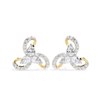 Buy Teardrop and Round Diamond Stud Earring from Ivana Jewels Best lab grown diamond jewellery brand