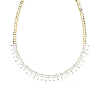 Classic Diamond Tennis Necklace with Dangling Stones Best lab grown diamond jewellery brand