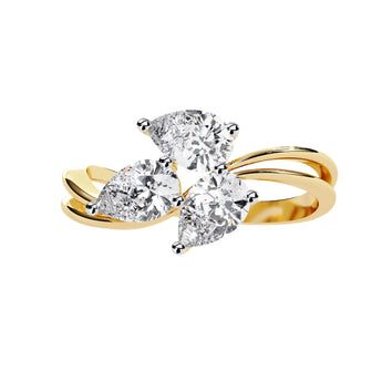 Buy Three Stone Pear Diamond Cocktail Ring at Ivana Jewels Best lab grown diamond jewellery brand