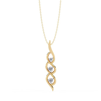 Buy Three-Stone Drop Diamond Pendant Online from Ivana Jewels Best lab grown diamond jewellery brand