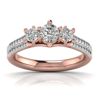 Buy Three Stone Solitaire Diamond Engagement Ring from Ivana Jewels Best lab grown diamond jewellery brand