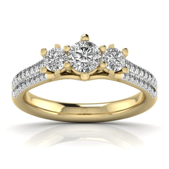 Buy Three Stone Solitaire Diamond Engagement Ring from Ivana Jewels Best lab grown diamond jewellery brand