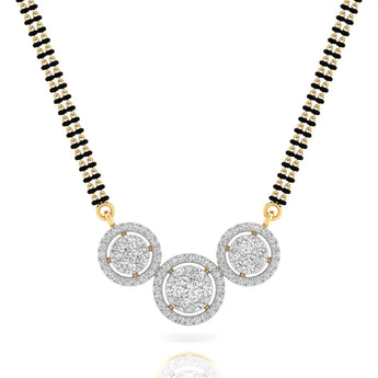 Buy Three Circle Diamond Mangalsutra Online | Ivana Jewels Best lab grown diamond jewellery brand