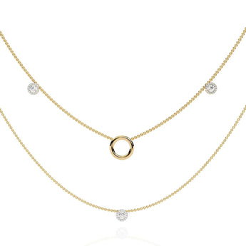 Triple Layer Chain Necklace with Circles Best lab grown diamond jewellery brand
